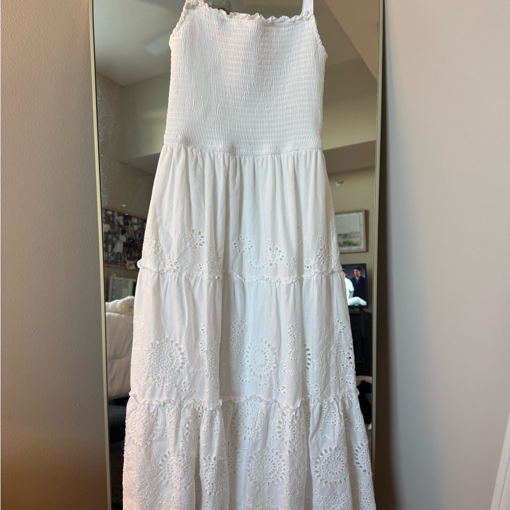 White Eyelet Maxi Dress